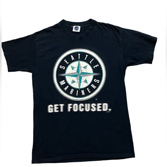 Vintage 1990s Mariners Stay Focused Shirt - Picture 1 of 5